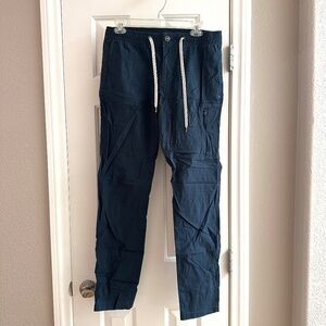Vuori Pants Mens Medium Navy Blue Jogger Ripstop OG Cotton Drawstring Hiking
